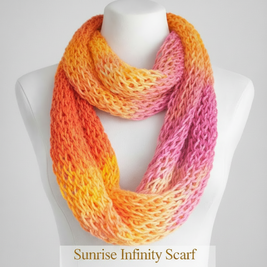 Dropped stitch infinity scarf